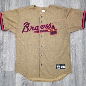 Atlanta Braves Vintage Majestic Baseball Jersey - Mustard Yellow ( Rare)